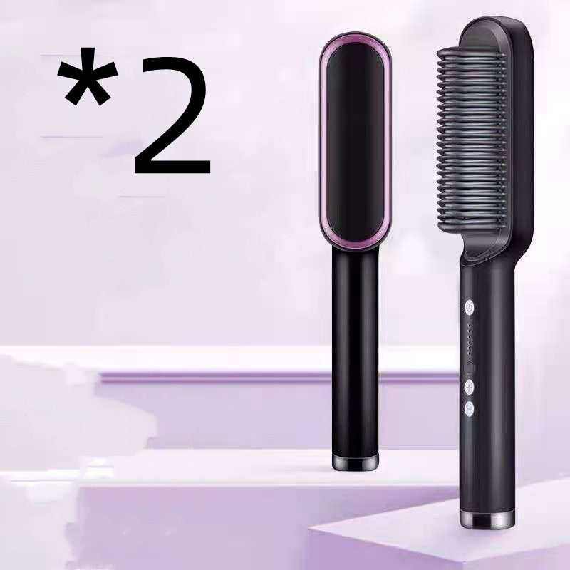 2-in-1 Negative Ion Hair Straightener & Curling Comb