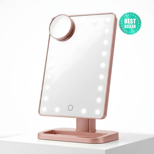 GlowMirror™ – LED Makeup Mirror With Bluetooth Speaker