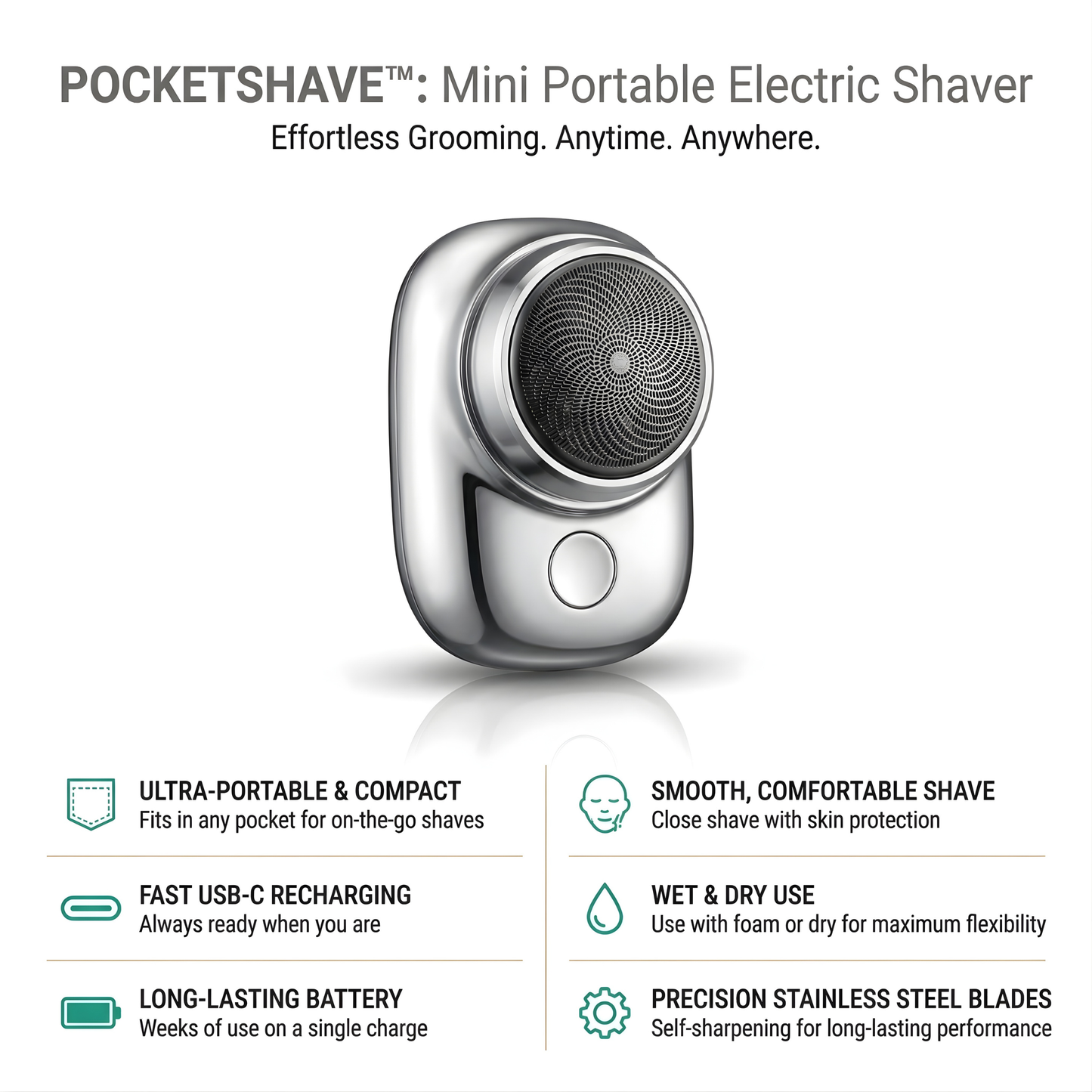 PocketShave™ – Mini Portable Electric Shaver