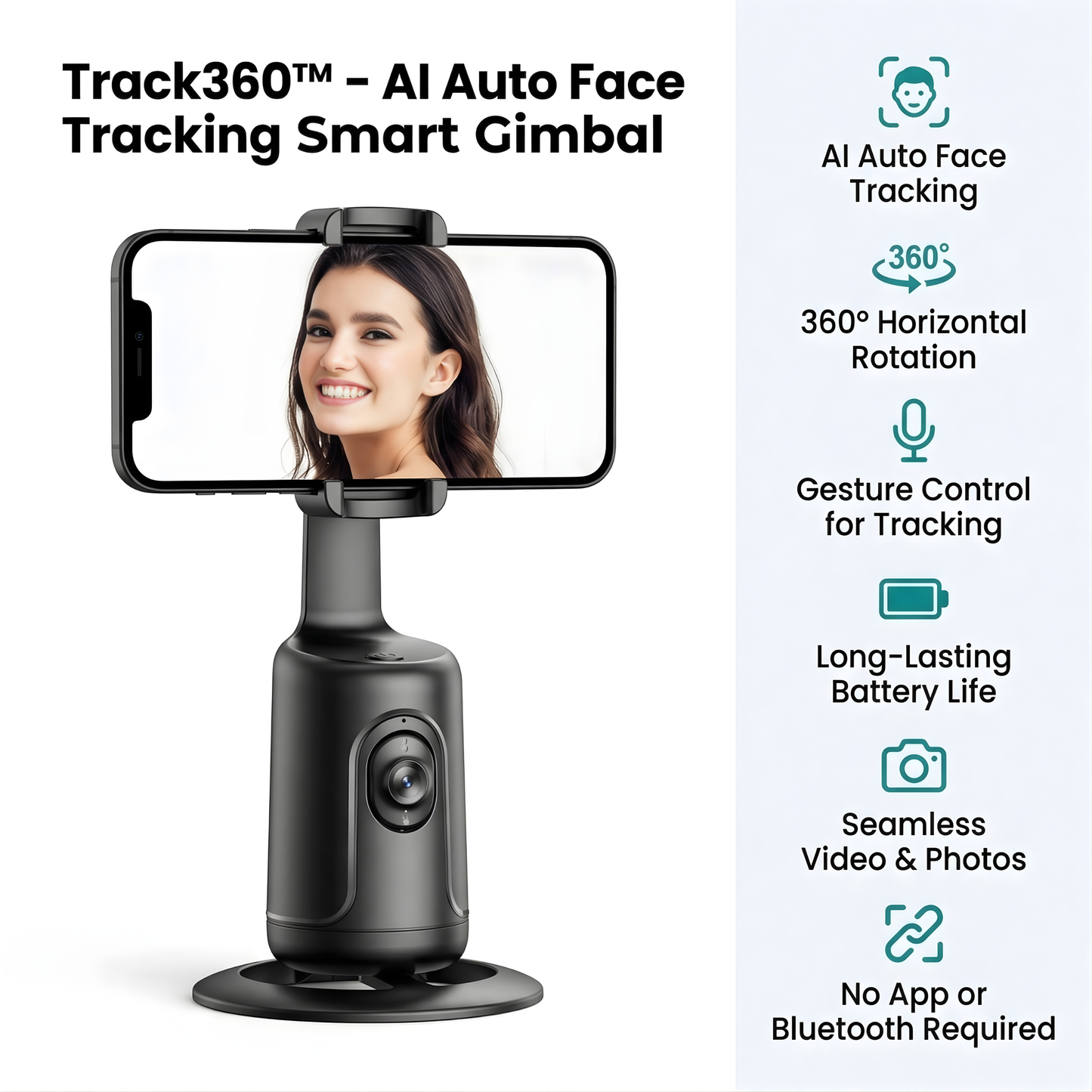Track360™ – AI Auto Face Tracking Smart Gimbal