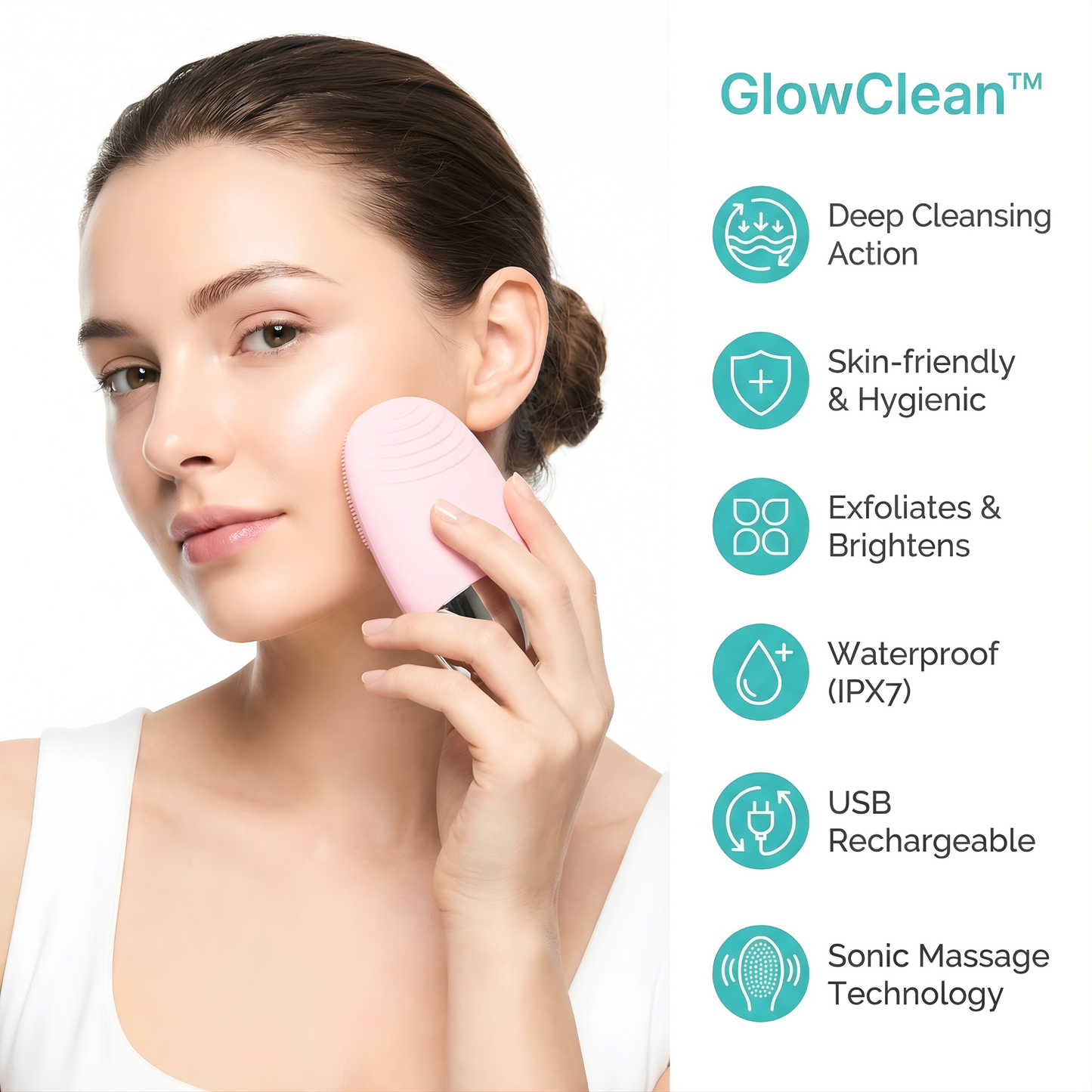 GlowClean™ – Silicone Electric Facial Cleansing Brush