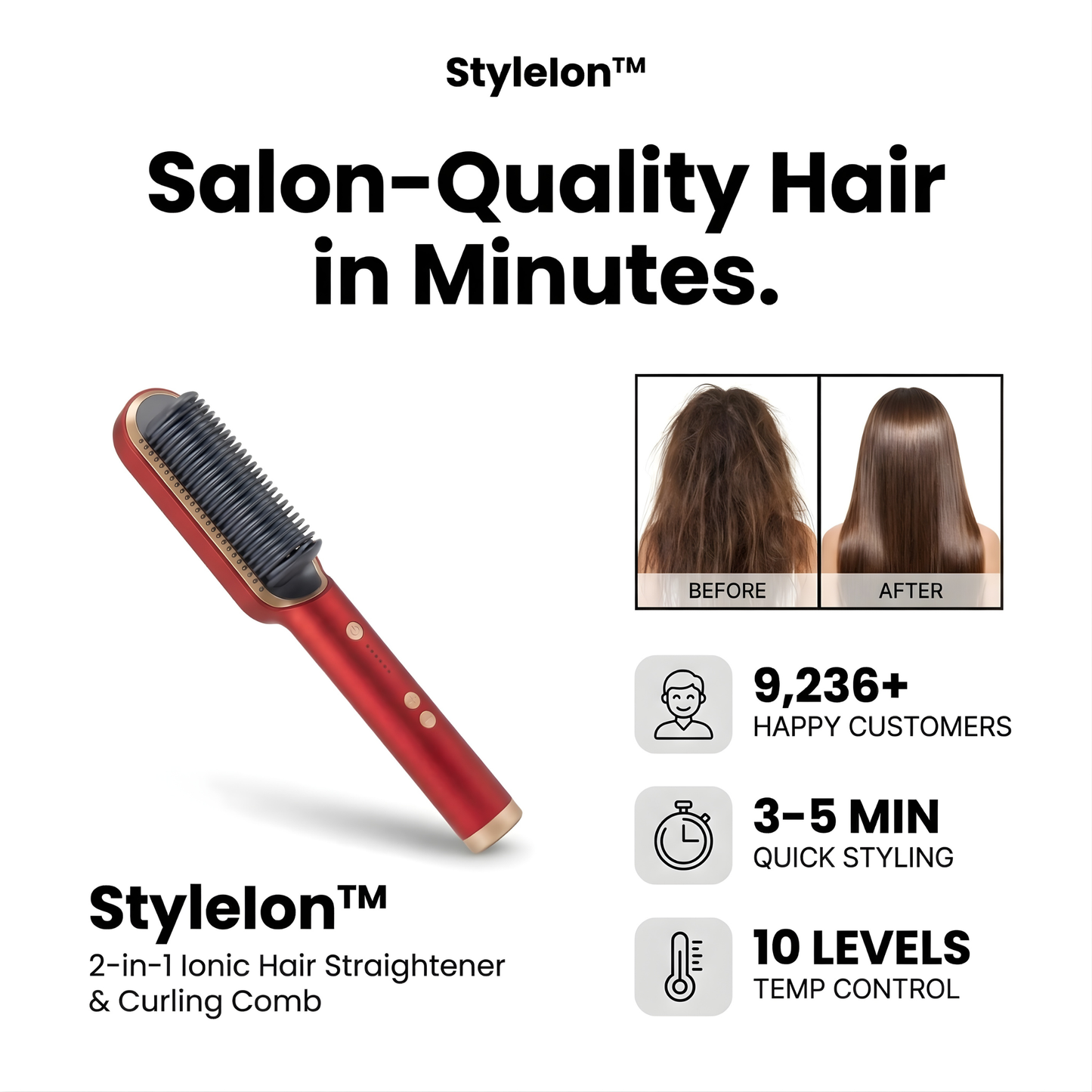 StyleIon™ – 2-in-1 Ionic Hair Straightener & Curling Comb