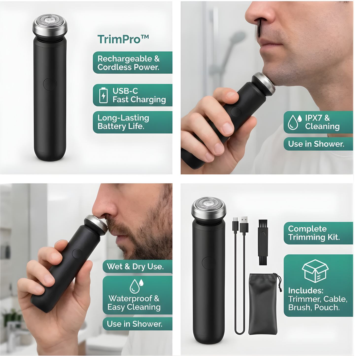 TrimPro™ – Wireless Rechargeable Hair Trimmer