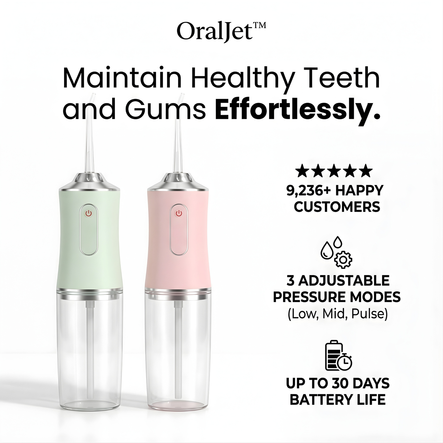 OralJet™ – Portable Dental Water Flosser