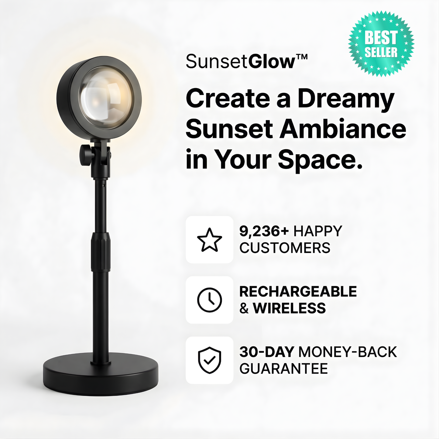 SunsetGlow™ – Viral Sunset Lamp with 16+ Colours