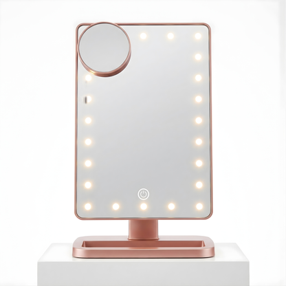 GlowMirror™ – LED Makeup Mirror With Bluetooth Speaker