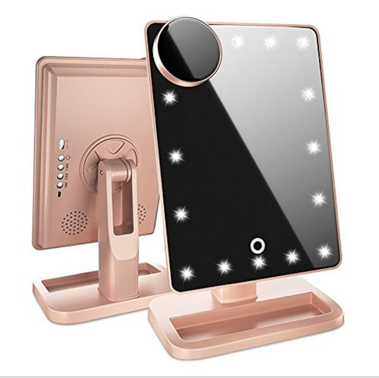 GlowMirror™ – LED Makeup Mirror With Bluetooth Speaker