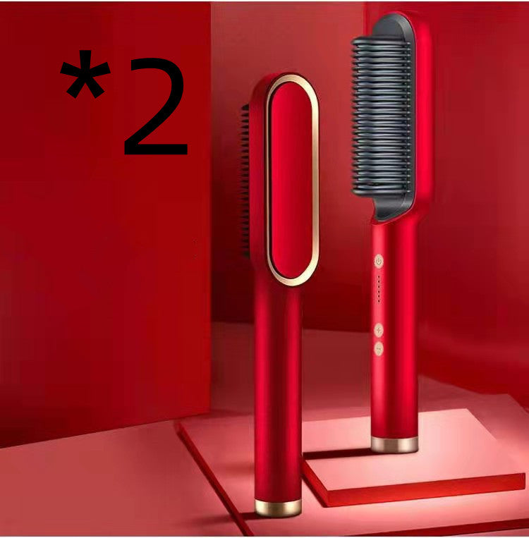 2-in-1 Negative Ion Hair Straightener & Curling Comb