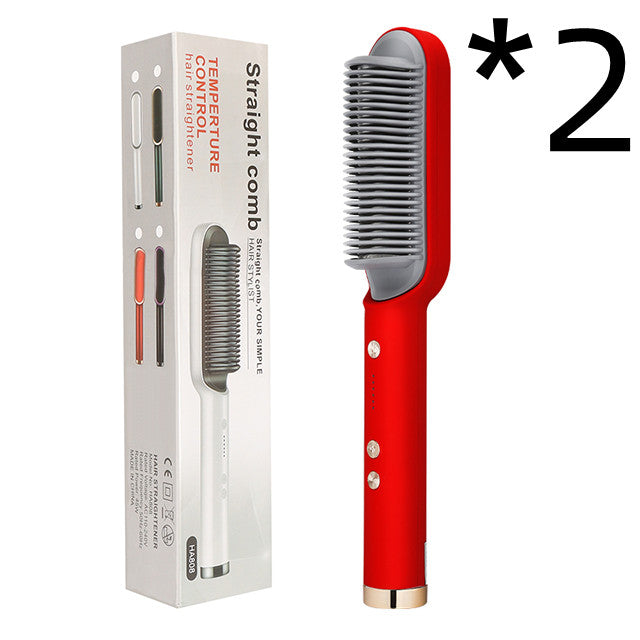 2-in-1 Negative Ion Hair Straightener & Curling Comb