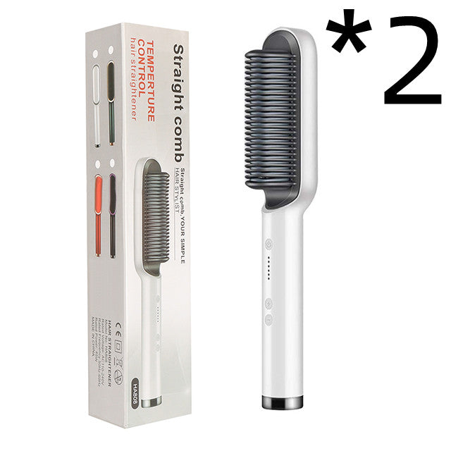 2-in-1 Negative Ion Hair Straightener & Curling Comb