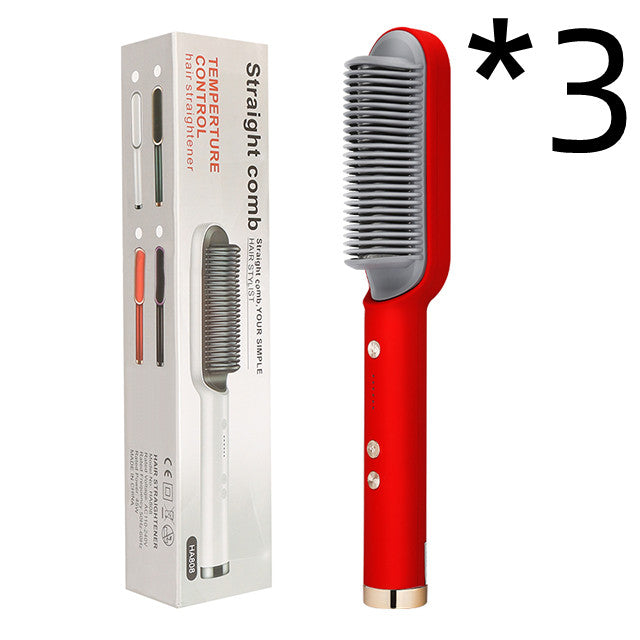 2-in-1 Negative Ion Hair Straightener & Curling Comb